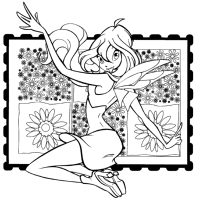 A coloring page of winx club